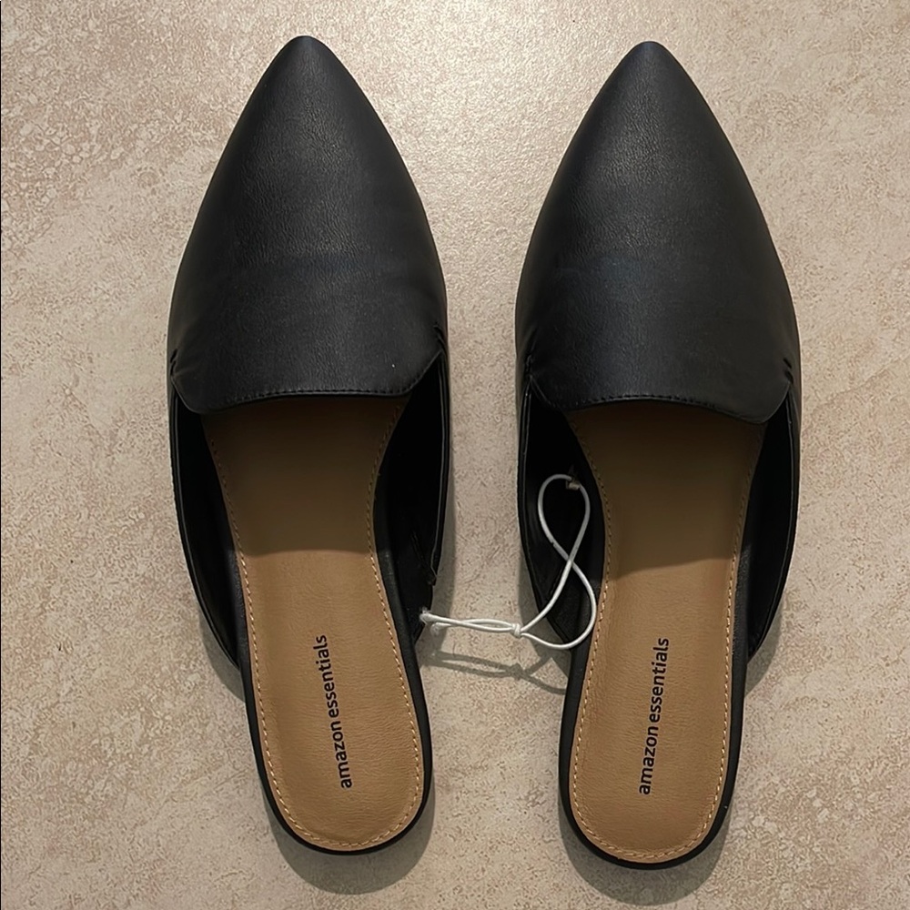 Amazon Essentials Black Mules Minimalist Design